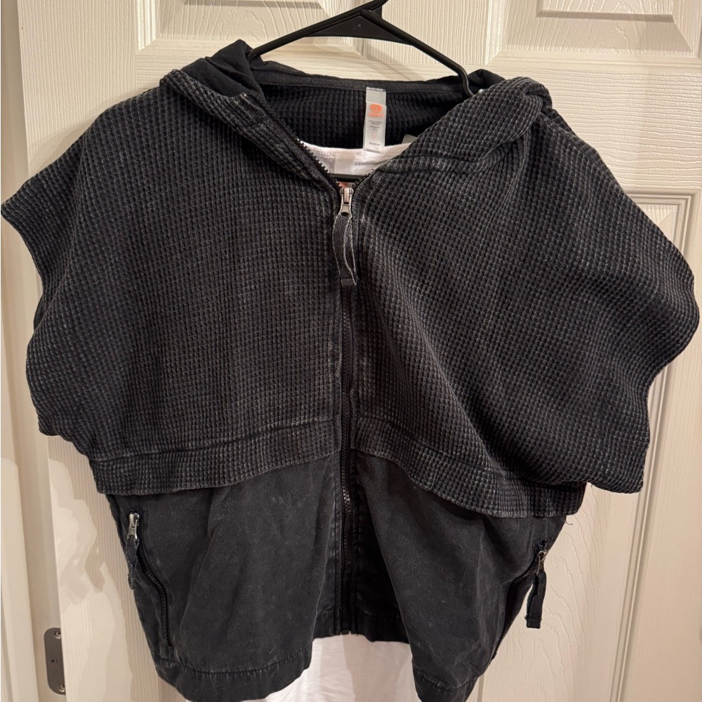 Mono B White and Black Hooded Vest